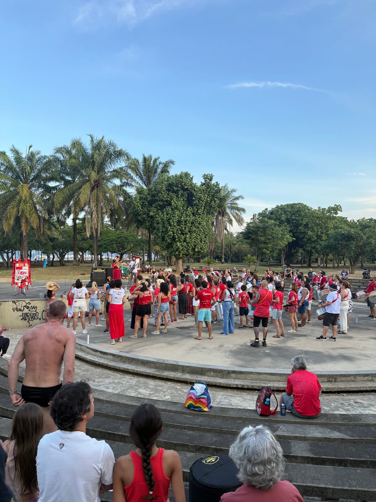 Ensaio de bloco no Aterro.